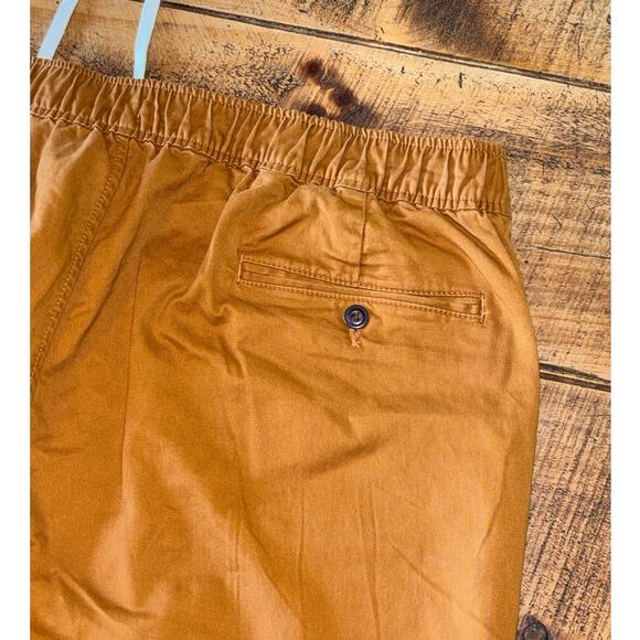 LL Bean Camel Brown Khaki Elastic Waistband Tie Front Standard Fit Pant XL 32 - Picture 6 of 7
